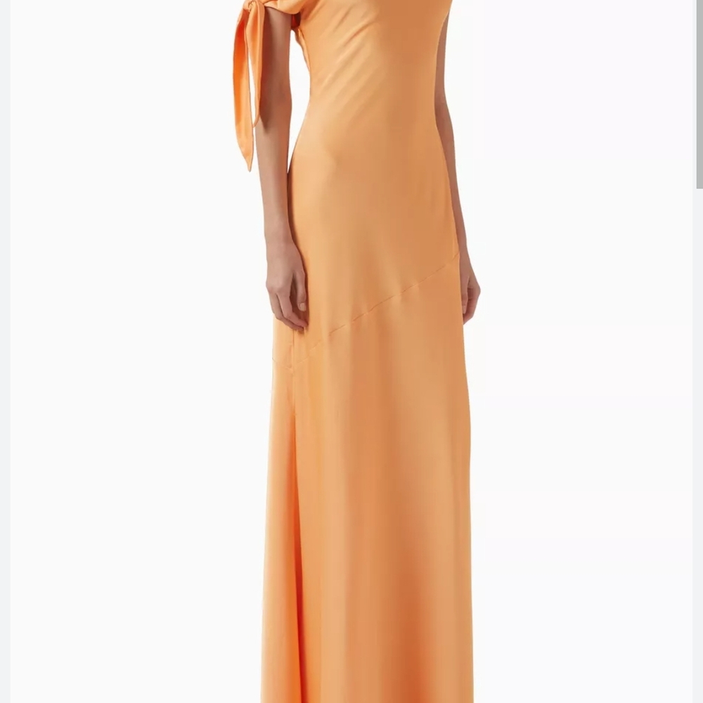 Chic One-Shoulder Orange Dress By Misha